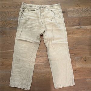 Men's Tan Linen Pants